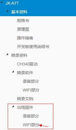 JX-A7T文档结构中的WiFi部分