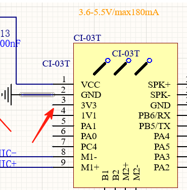 CI-03T模块3V3引脚电路图