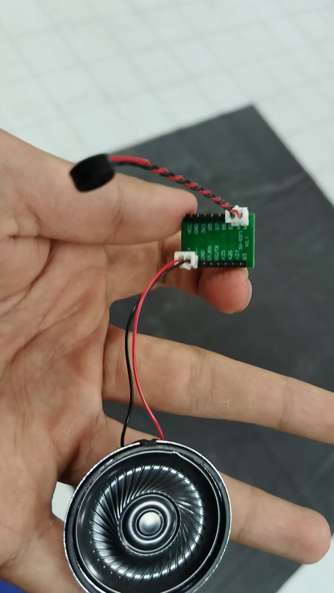 已连接麦克风和喇叭的CI-03T1模块