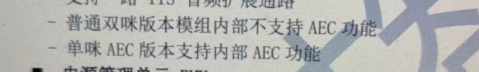 普通双咪版本模组内部不支持 AEC 功能