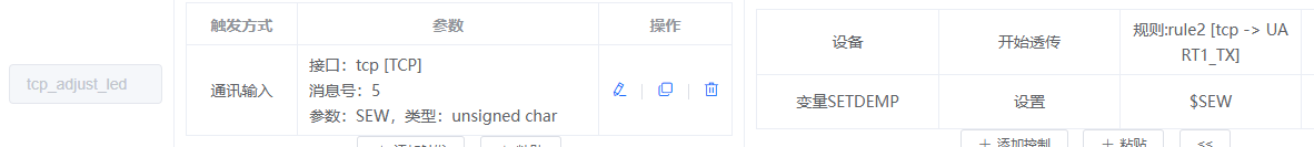 控件执行行为配置
