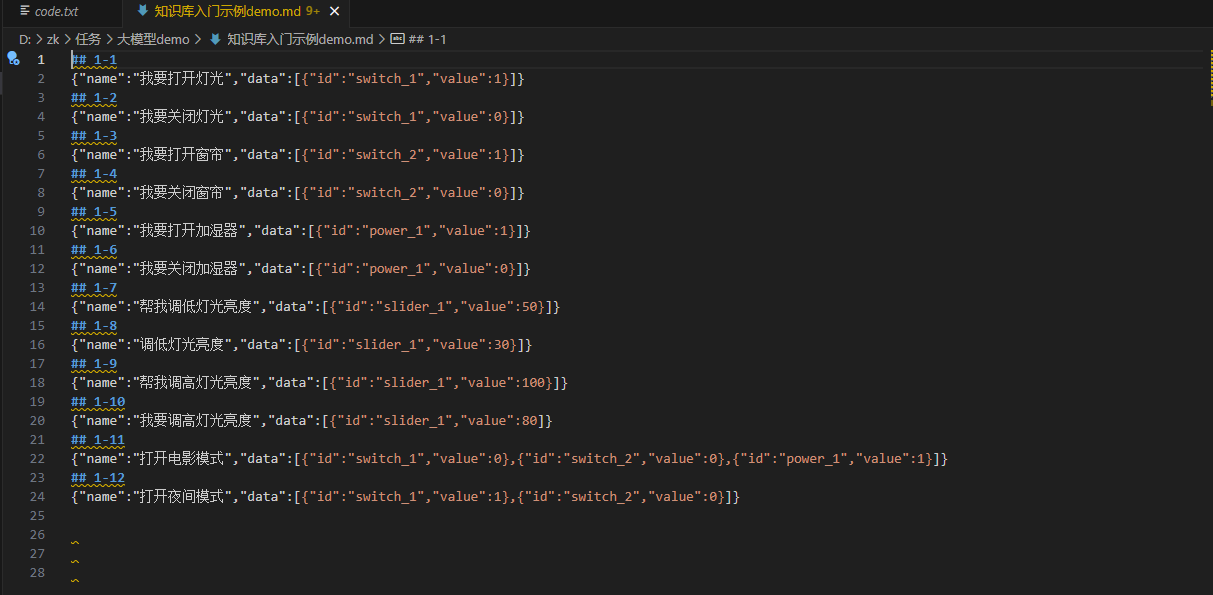 知识库JSON格式定义